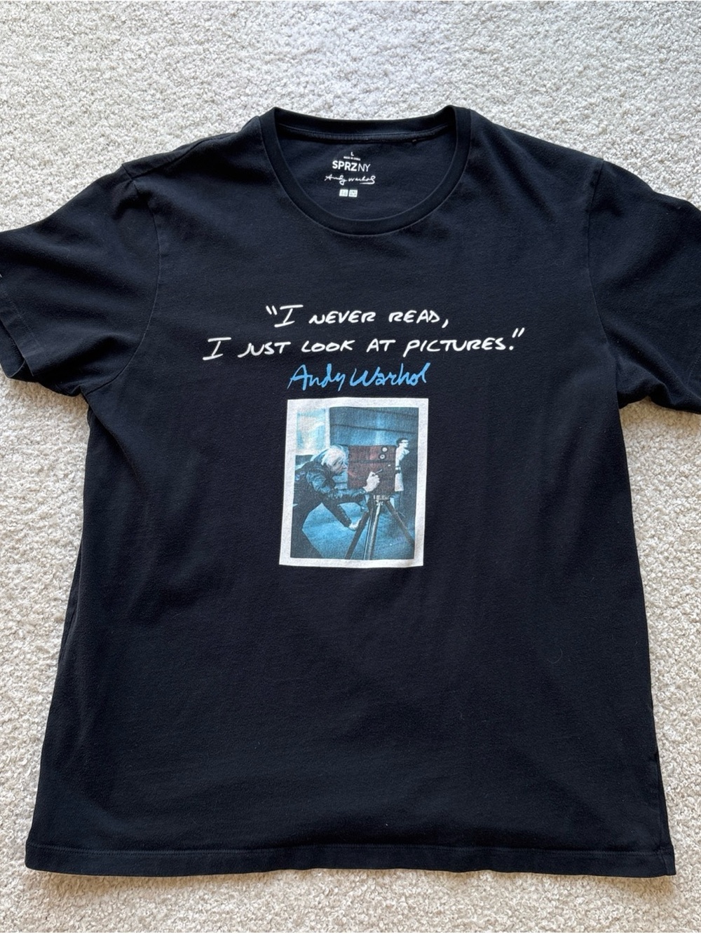 Andy Warhol Uniqlo SPRZ NY Shirt Black Size L “I Never Read…”